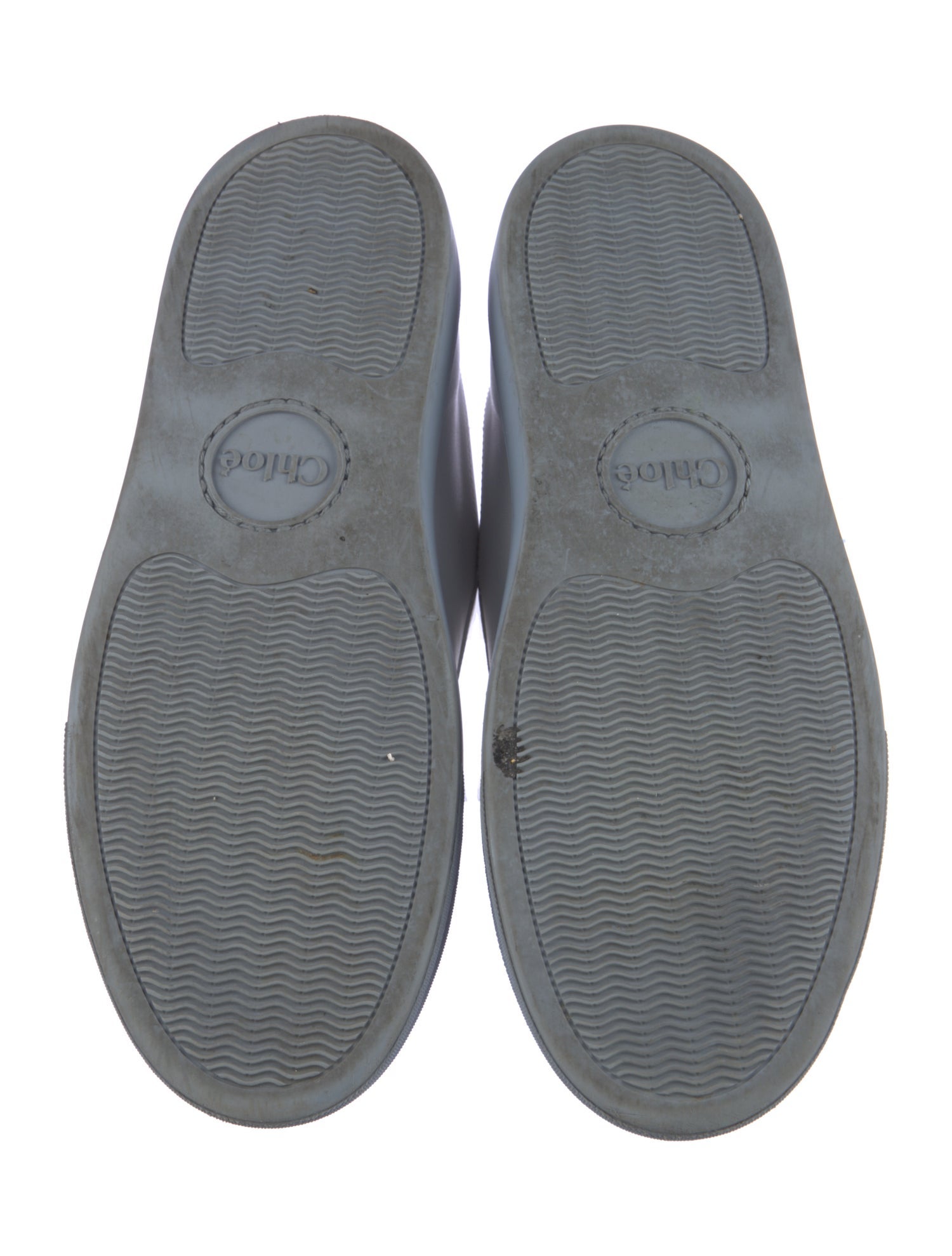 Chloé Leather Scalloped Accent Sneakers